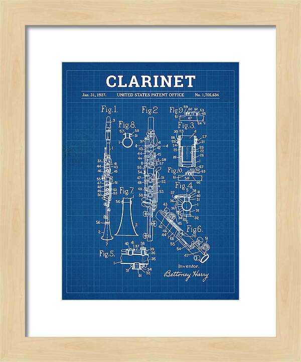 Clarinet Blueprint Patent Us1705634a