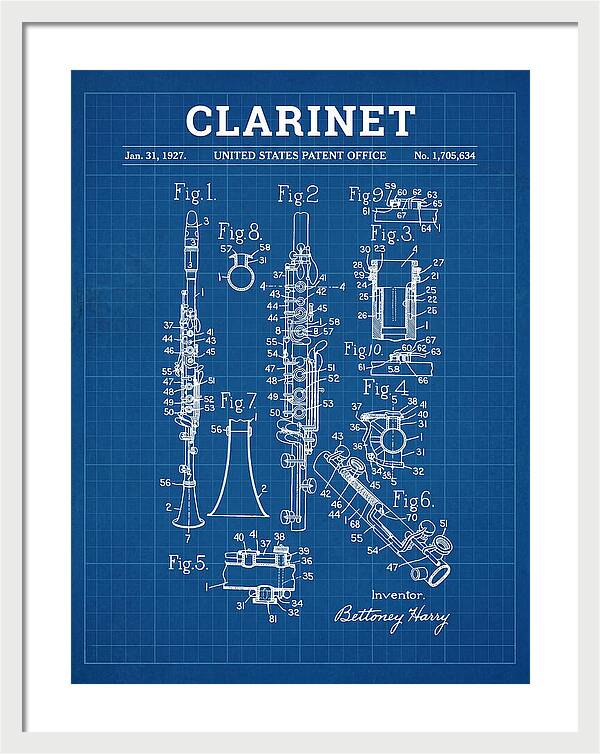 Clarinet Blueprint Patent Us1705634a