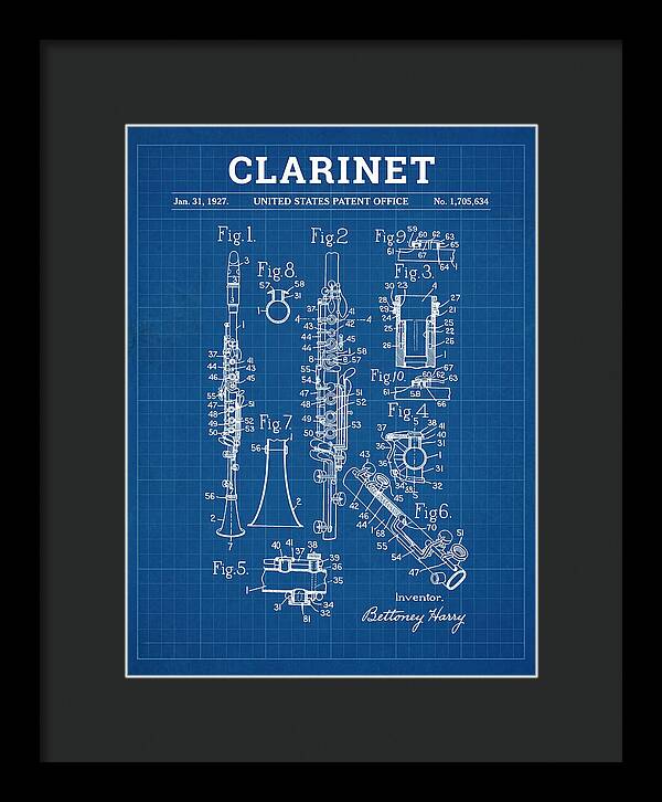 Clarinet Blueprint Patent Us1705634a