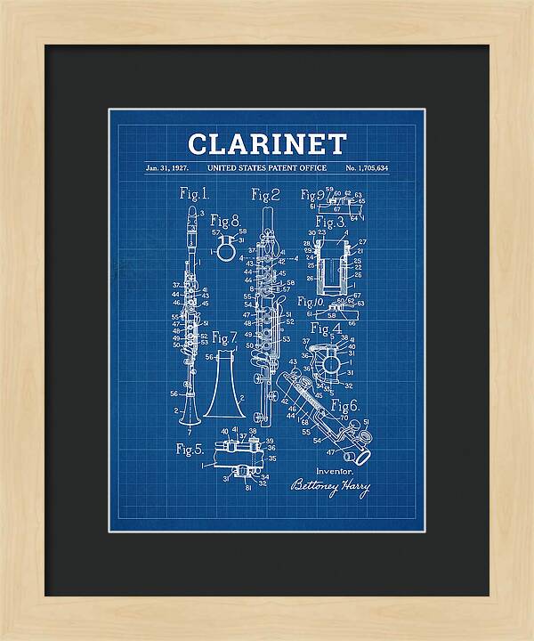 Clarinet Blueprint Patent Us1705634a
