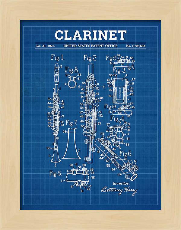 Clarinet Blueprint Patent Us1705634a