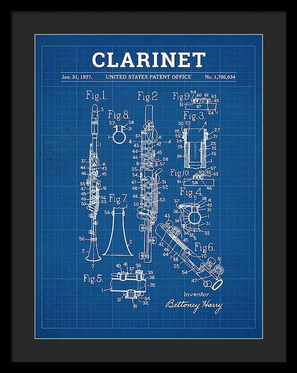 Clarinet Blueprint Patent Us1705634a