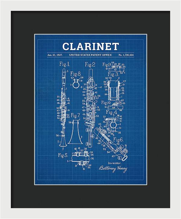 Clarinet Blueprint Patent Us1705634a