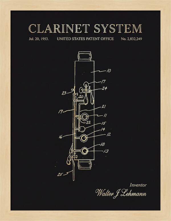 Clarinet System Gold Patent Us2832249a