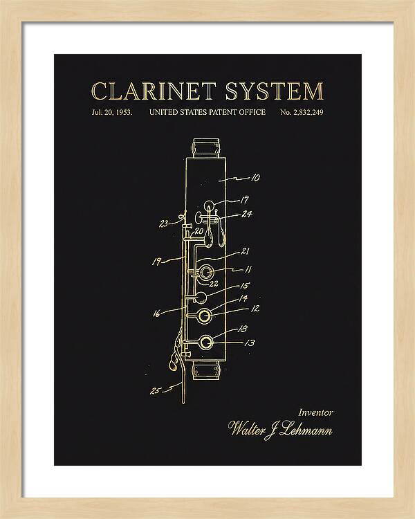 Clarinet System Gold Patent Us2832249a