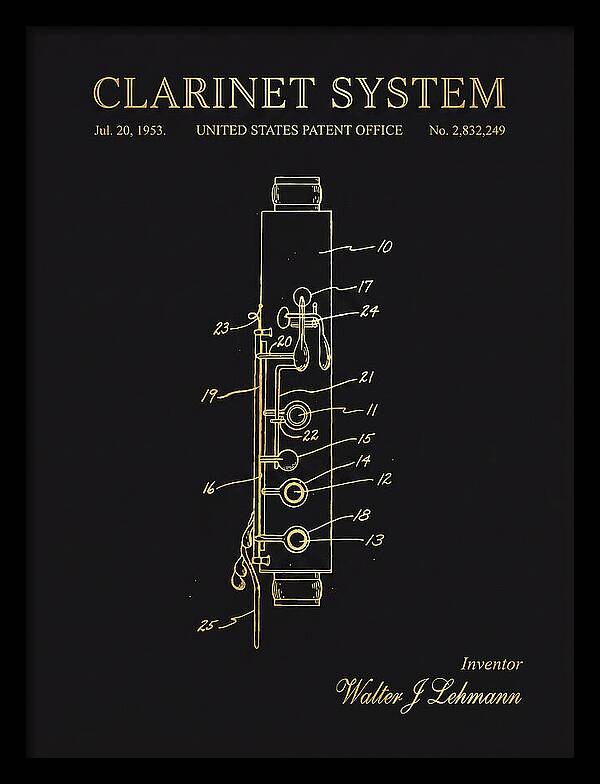Clarinet System Gold Patent Us2832249a