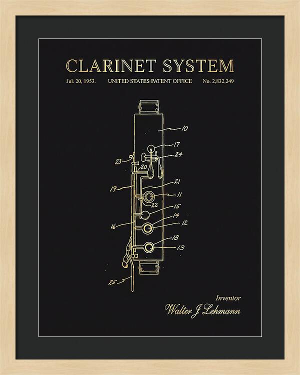 Clarinet System Gold Patent Us2832249a