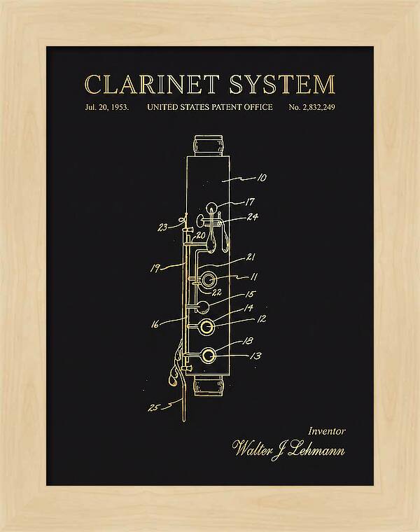 Clarinet System Gold Patent Us2832249a