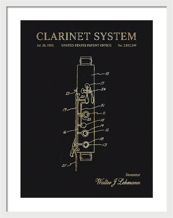 Clarinet System Gold Patent Us2832249a