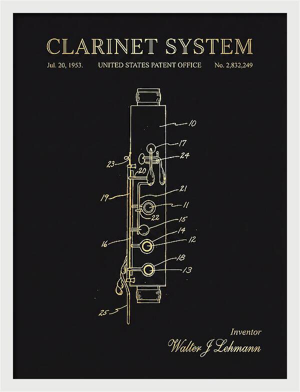 Clarinet System Gold Patent Us2832249a