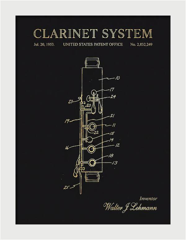 Clarinet System Gold Patent Us2832249a