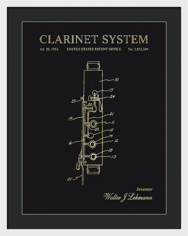 Clarinet System Gold Patent Us2832249a