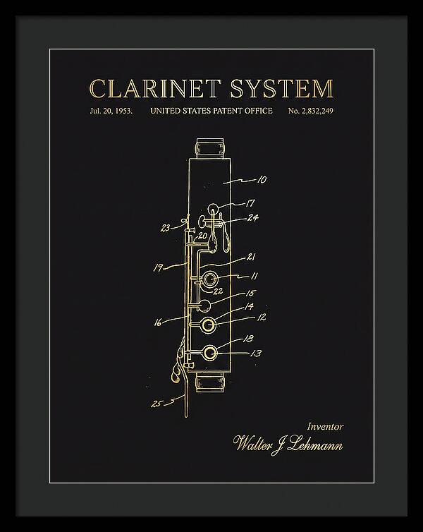 Clarinet System Gold Patent Us2832249a