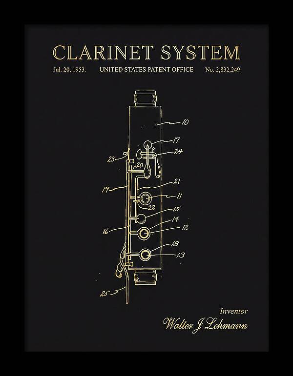 Clarinet System Gold Patent Us2832249a