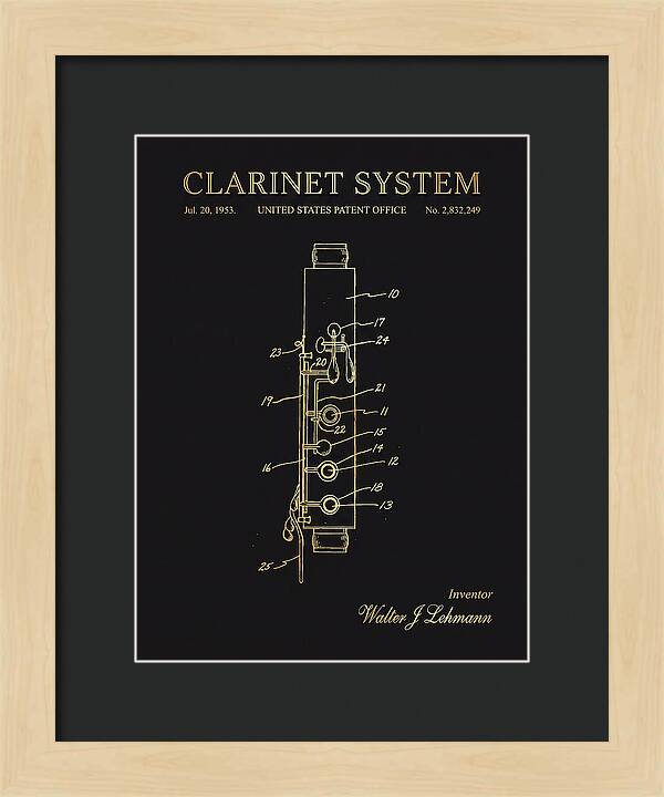 Clarinet System Gold Patent Us2832249a