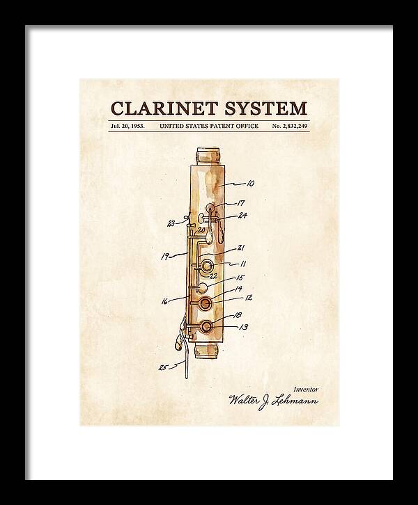 Clarinet System Watercolor Patent Us2832249a