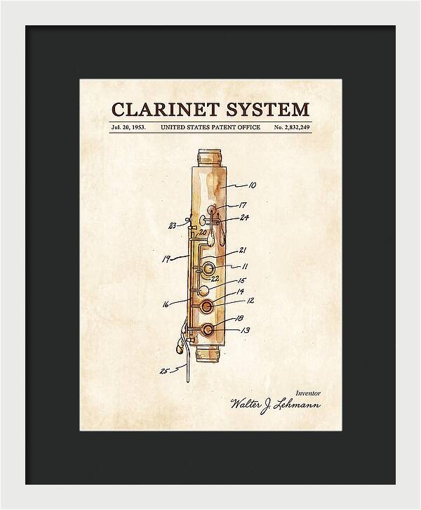 Clarinet System Watercolor Patent Us2832249a