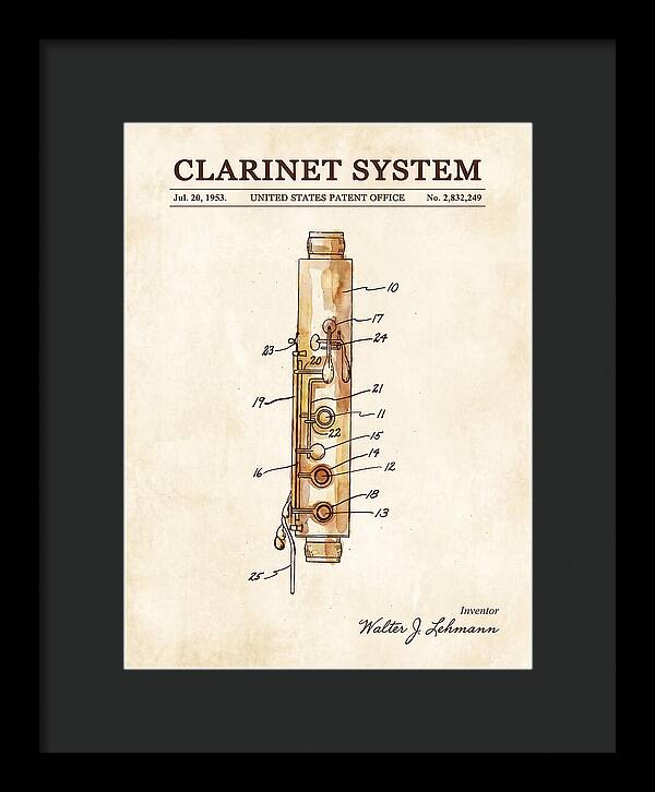 Clarinet System Watercolor Patent Us2832249a