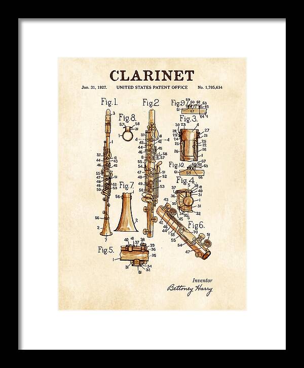 Clarinet Watercolor Patent Us1705634a