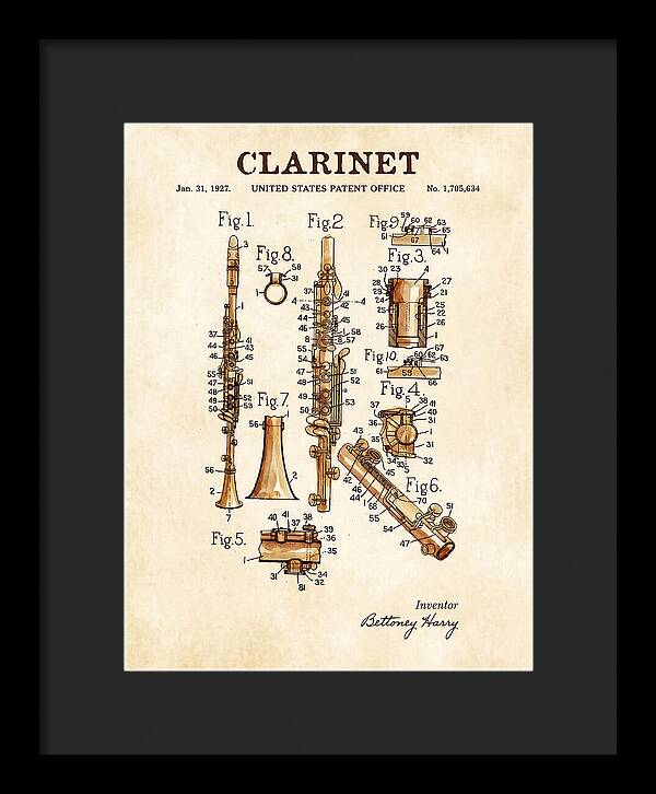 Clarinet Watercolor Patent Us1705634a