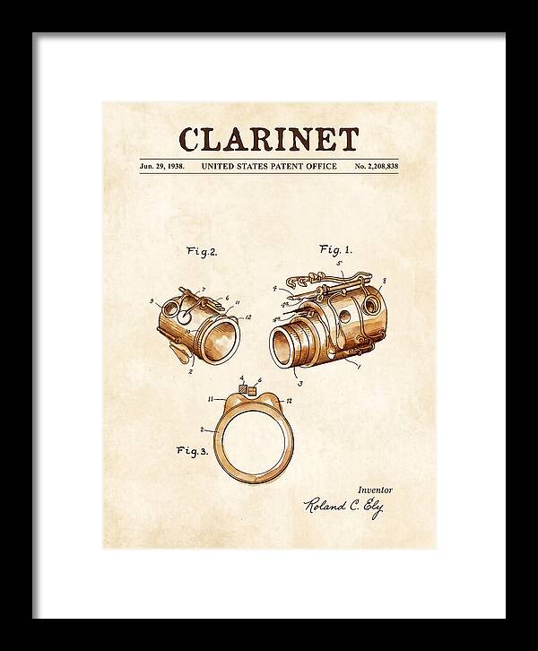 Clarinet Watercolor Patent Us2208838a