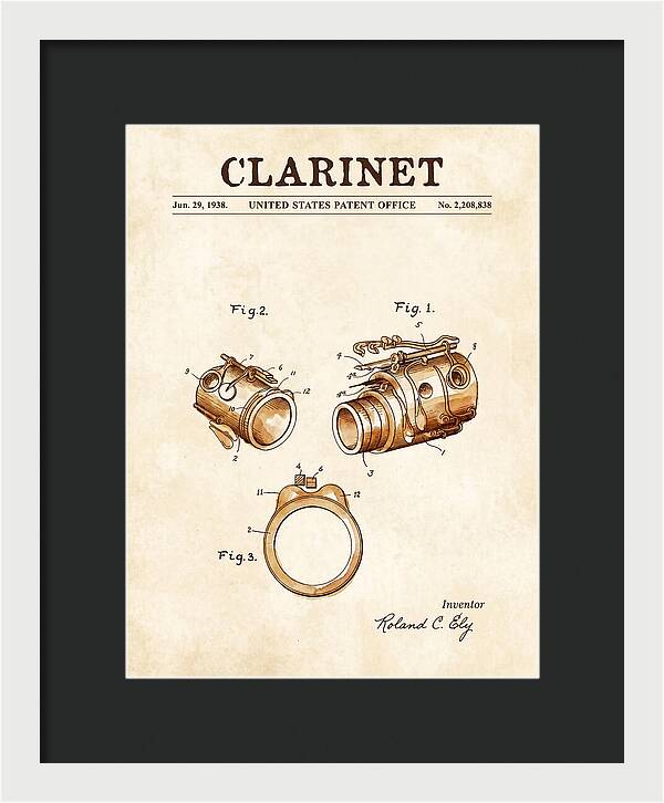 Clarinet Watercolor Patent Us2208838a
