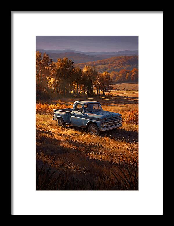 Classic Blue Pickup Truck