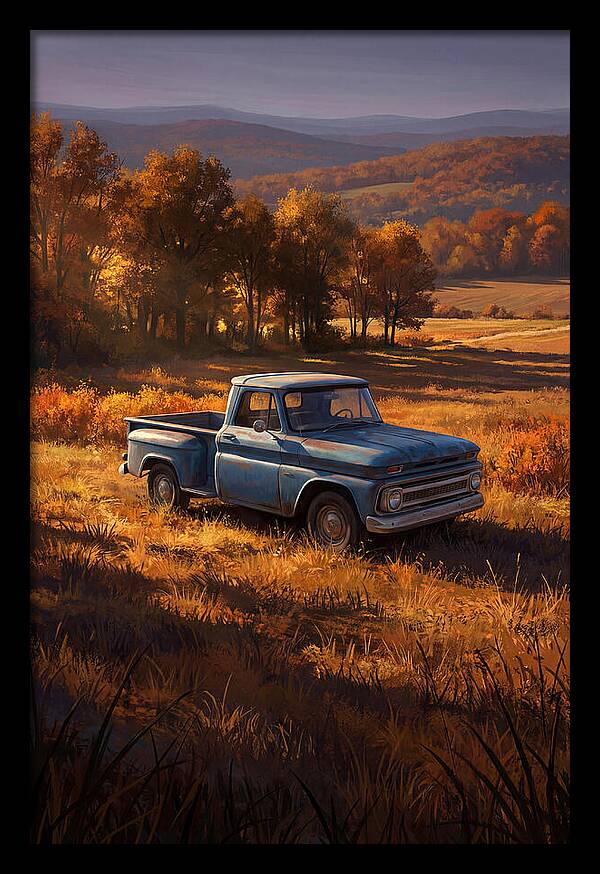 Classic Blue Pickup Truck