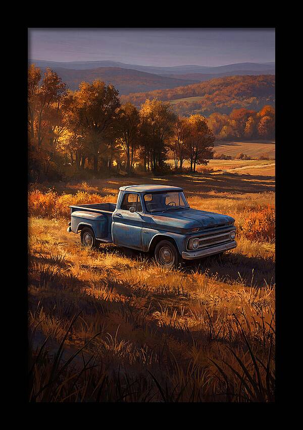 Classic Blue Pickup Truck