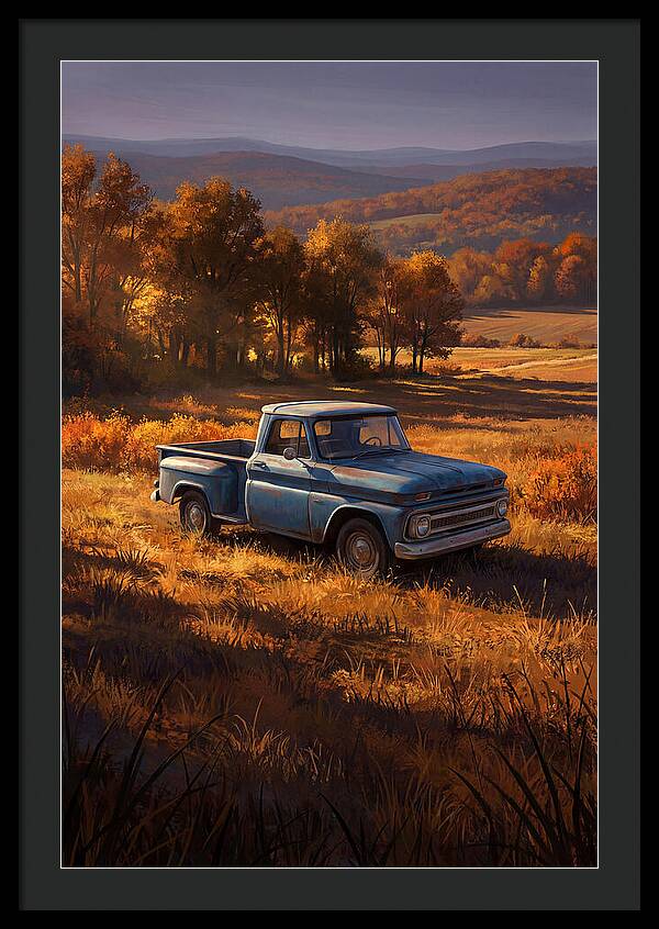 Classic Blue Pickup Truck