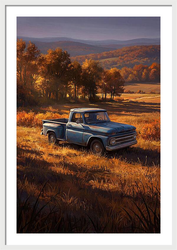 Classic Blue Pickup Truck