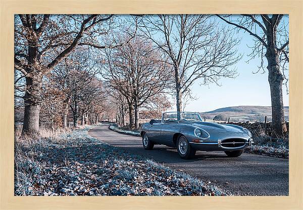 Classic British Roadster On Country Lane