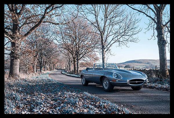 Classic British Roadster On Country Lane