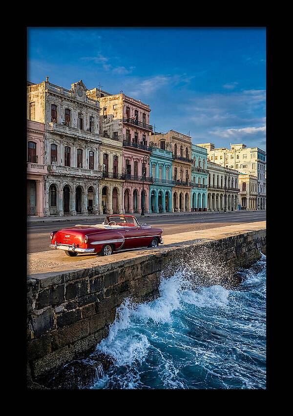 Classic Car Along Havanas Malecon