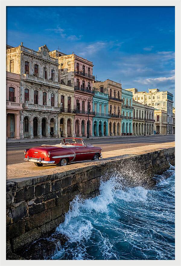 Classic Car Along Havanas Malecon