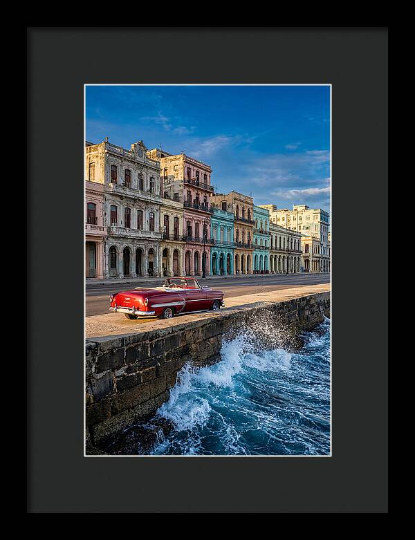 Classic Car Along Havanas Malecon