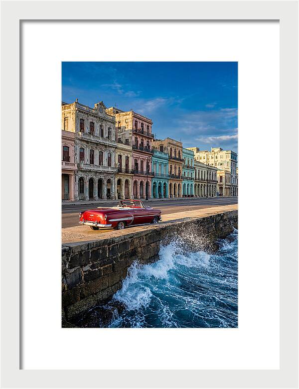 Classic Car Along Havanas Malecon