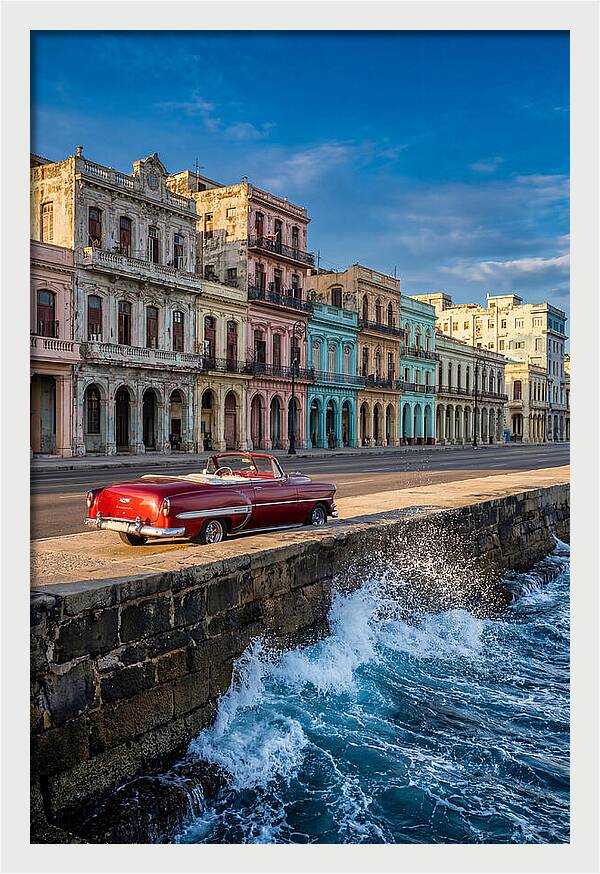 Classic Car Along Havanas Malecon