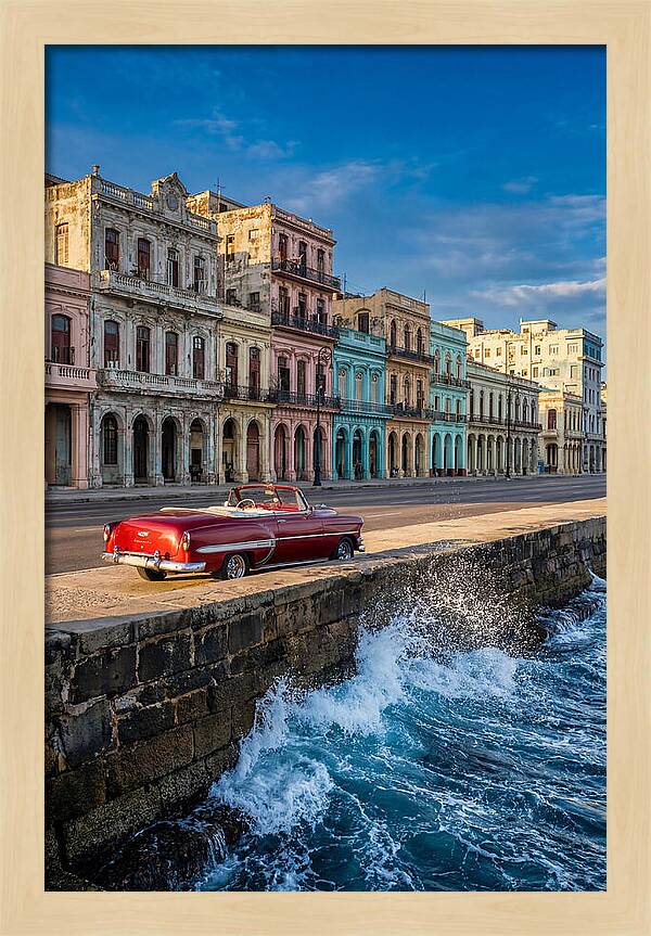 Classic Car Along Havanas Malecon