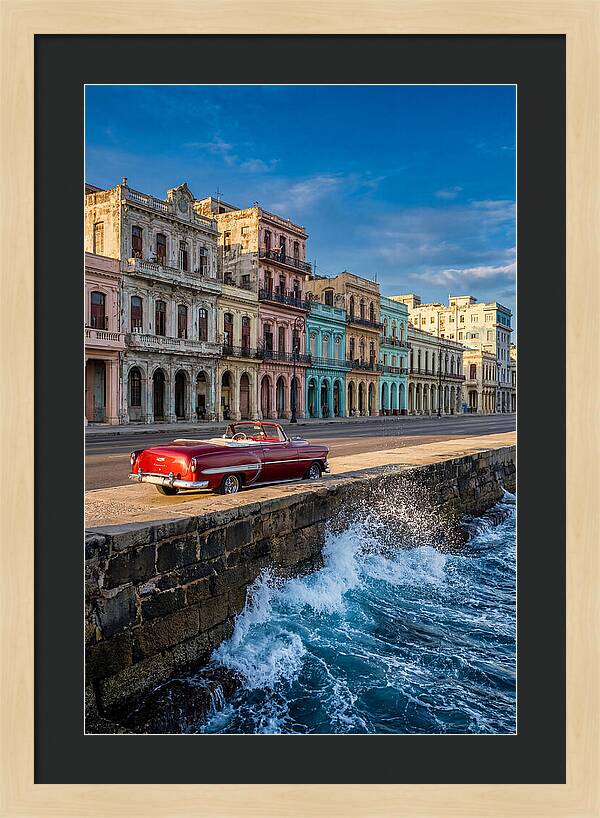 Classic Car Along Havanas Malecon