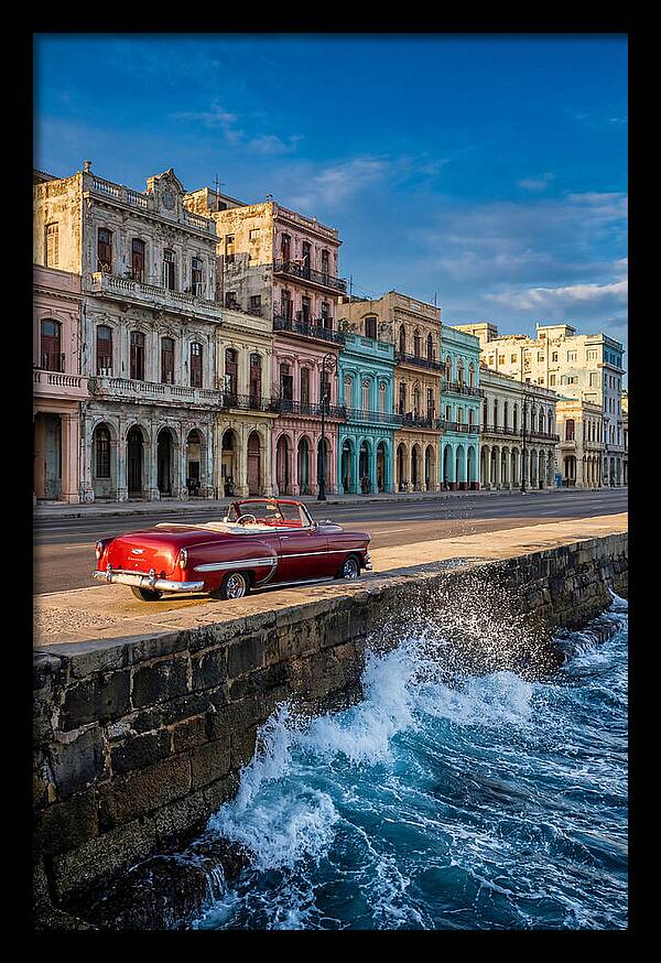 Classic Car Along Havanas Malecon