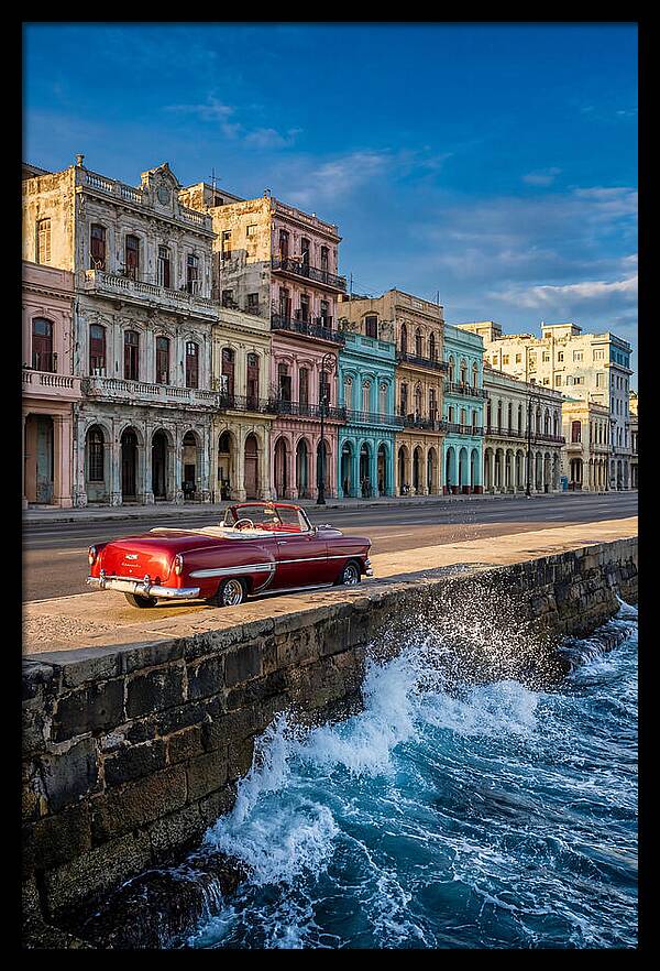 Classic Car Along Havanas Malecon