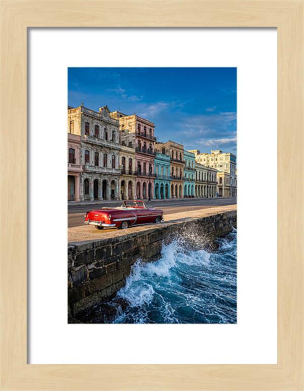 Classic Car Along Havanas Malecon