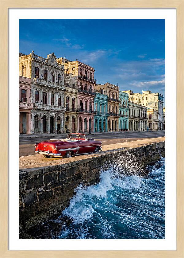 Classic Car Along Havanas Malecon