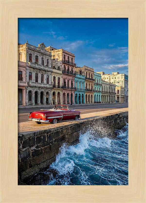 Classic Car Along Havanas Malecon