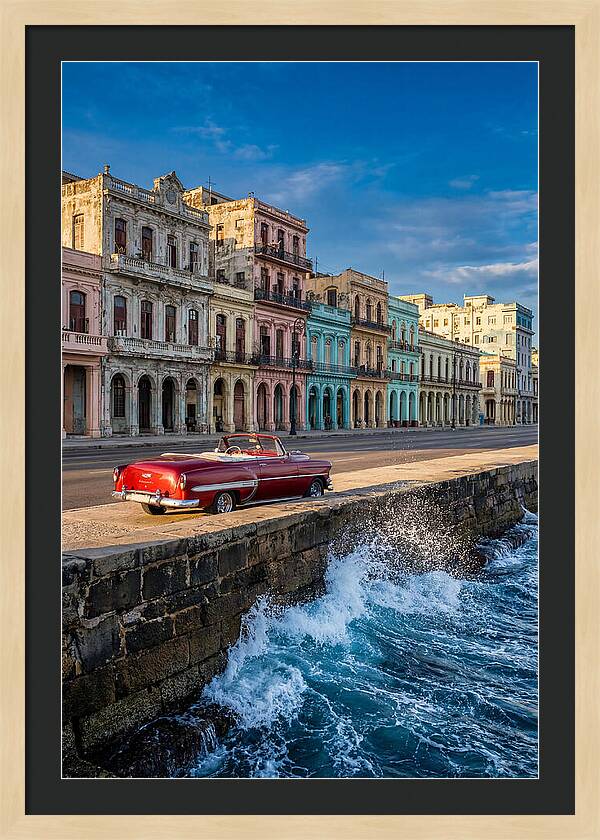 Classic Car Along Havanas Malecon