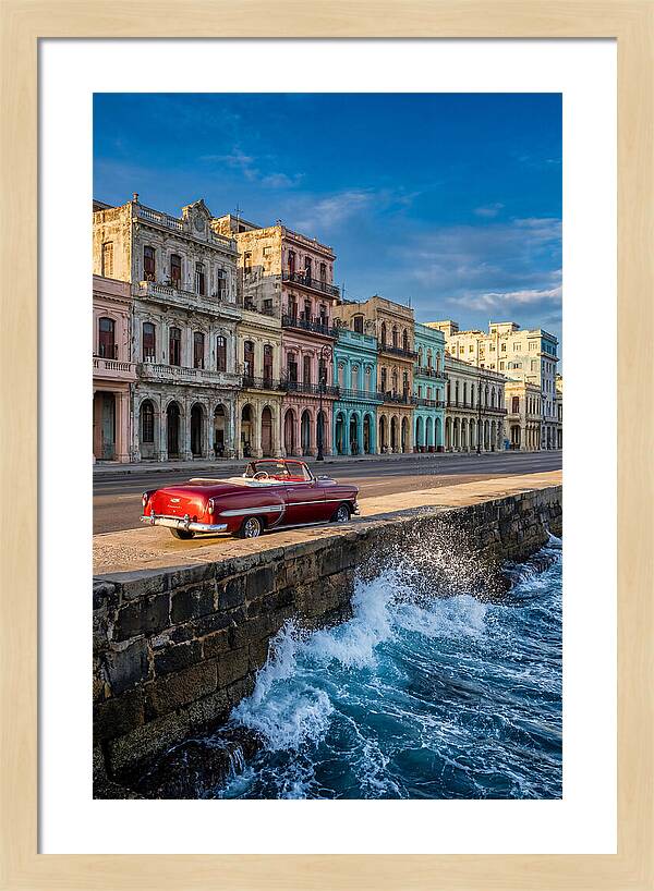 Classic Car Along Havanas Malecon