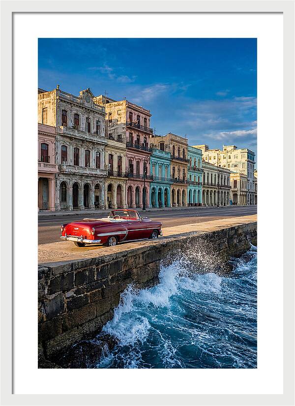 Classic Car Along Havanas Malecon