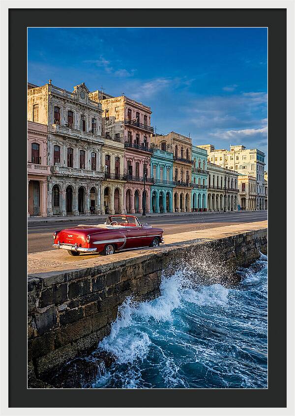 Classic Car Along Havanas Malecon