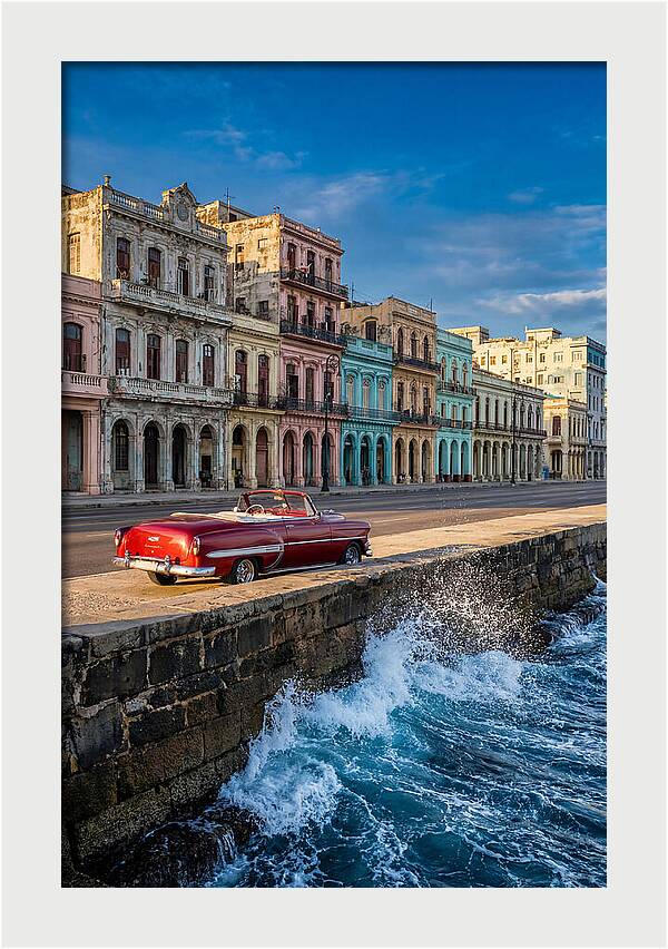 Classic Car Along Havanas Malecon